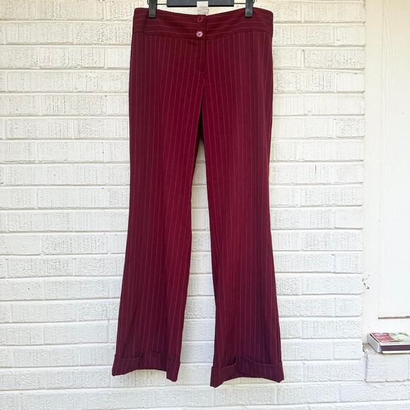 Wrapper Vintage 90's Y2K Red Pinstripe Pants - Picture 1 of 3